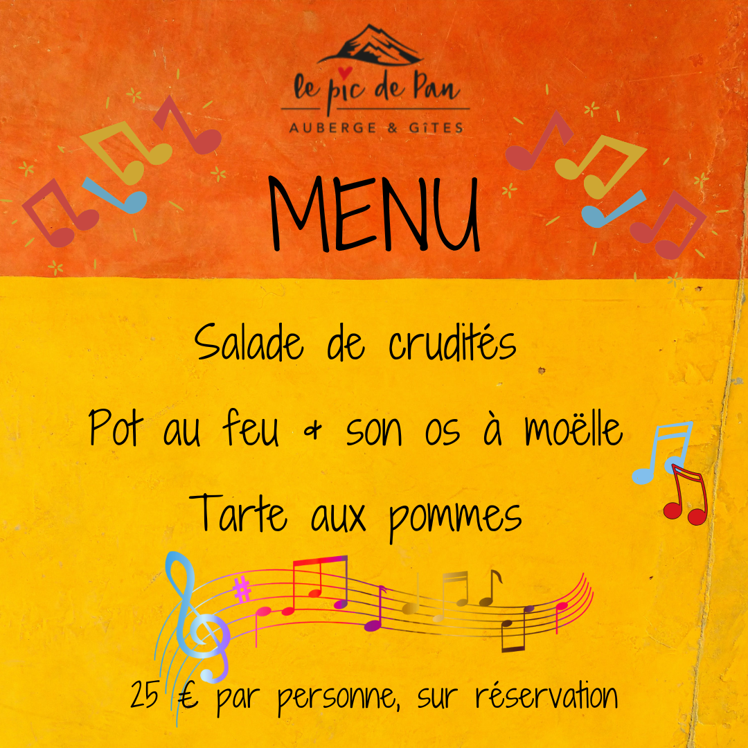 Menu soirée folk